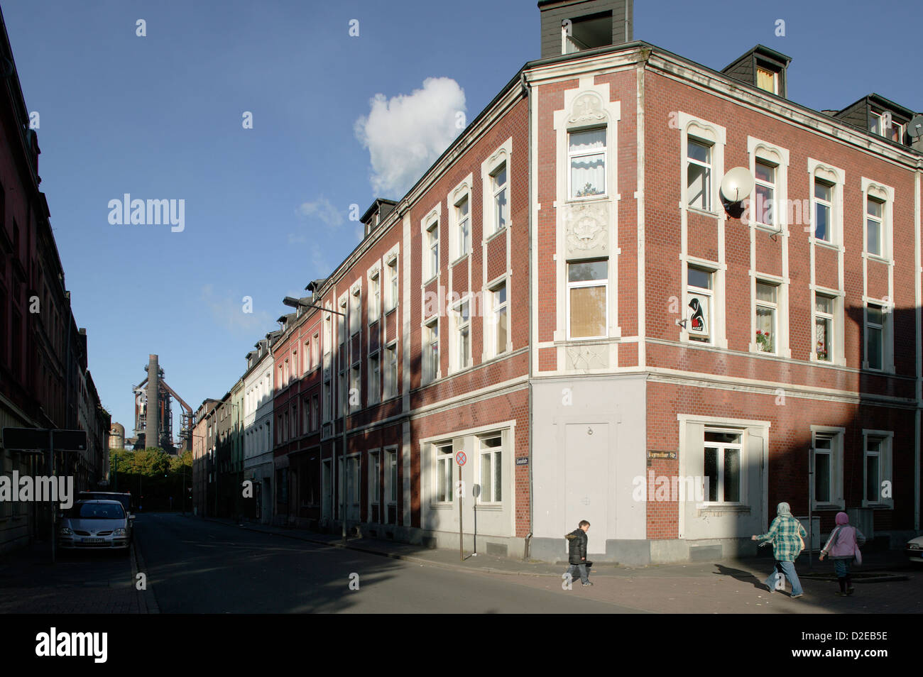 Duisburg, Allemagne, dans le district résidentiel Bruckhausen Banque D'Images