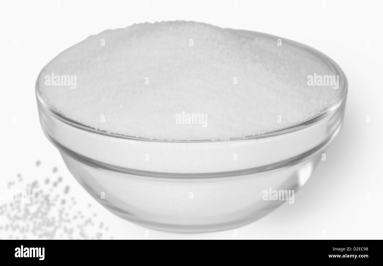 Close-up de sucre granulé dans un bol Banque D'Images