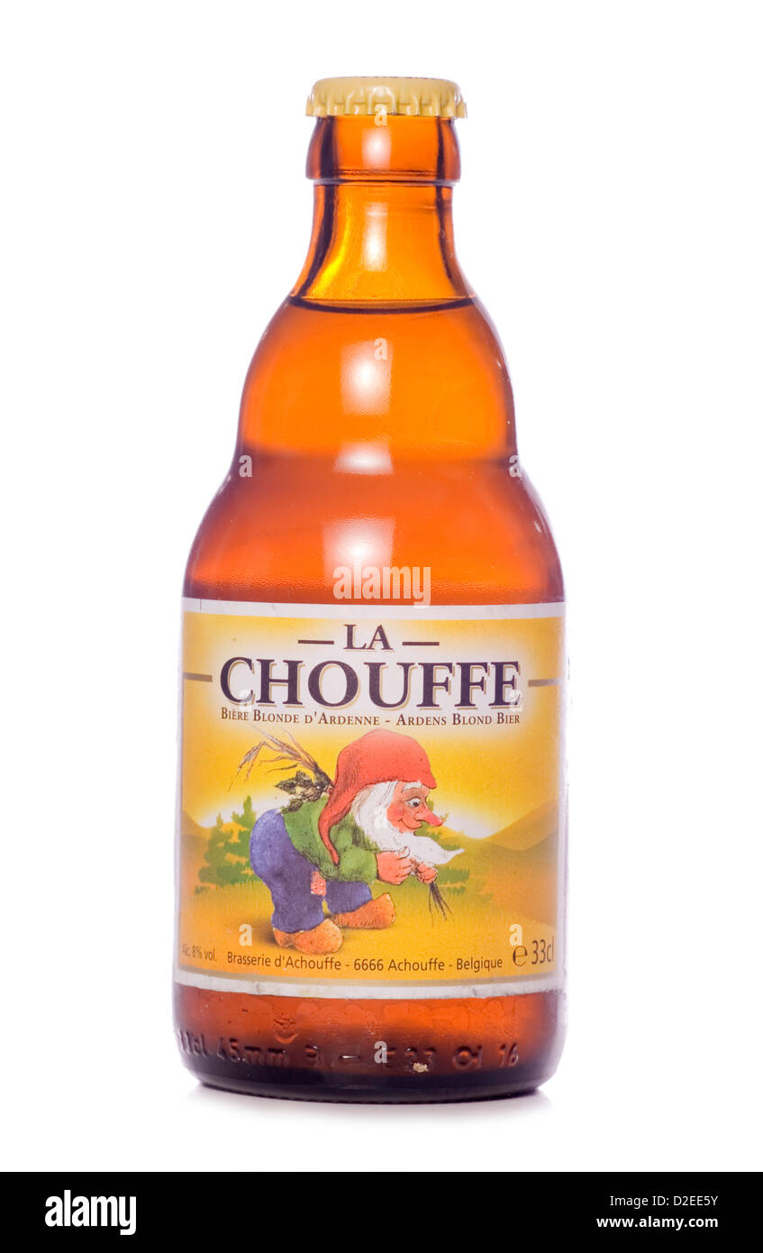 La chouffe belgique bière en bouteille décoration Banque D'Images