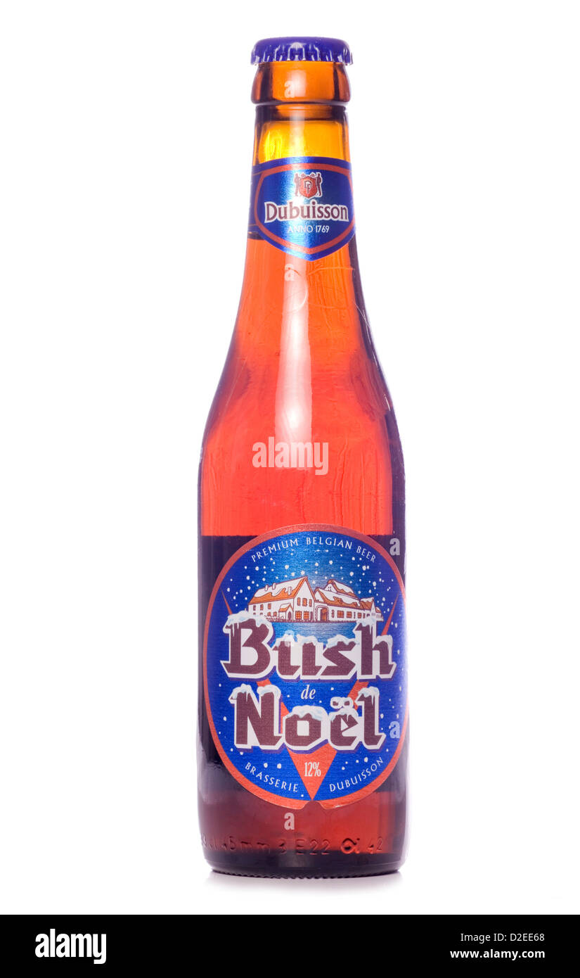 Bush noel belgique bière en bouteille décoration Banque D'Images