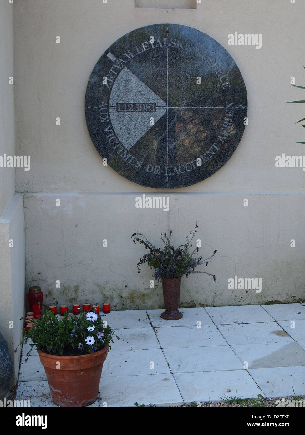 A la mémoire des victimes d'un accident d'avion Banque D'Images