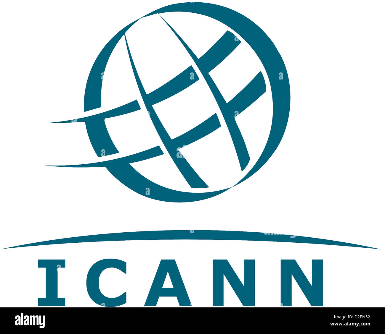 L'emblème de l'Internet Corporation for Assigned Names and Numbers ICANN avec siège en Californie. Banque D'Images