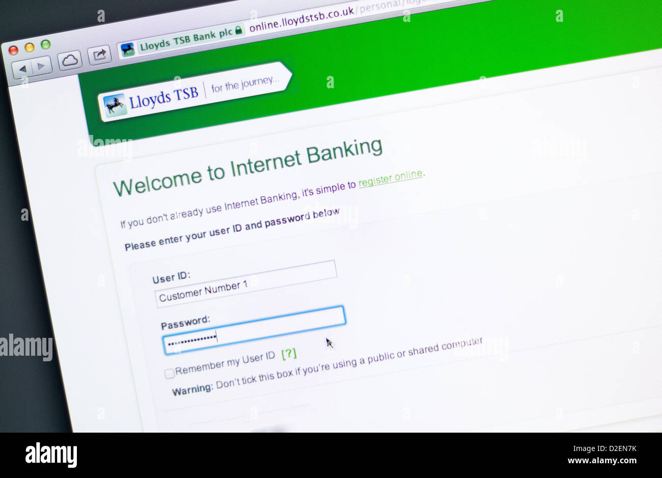 Lloyds TSB Bank banque en ligne Banque D'Images