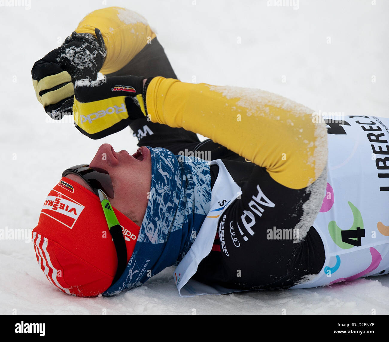 Lennart skieur Metz de l'Allemagne, championne de la Coupe du monde après avoir remporté un sprint junior au cours de la technique classique Junior Nordique & U23 Championnat du Monde de Ski 2013 à Liberec, République tchèque, le 21 janvier 2013. (Photo/CTK Radek Petrasek) Banque D'Images