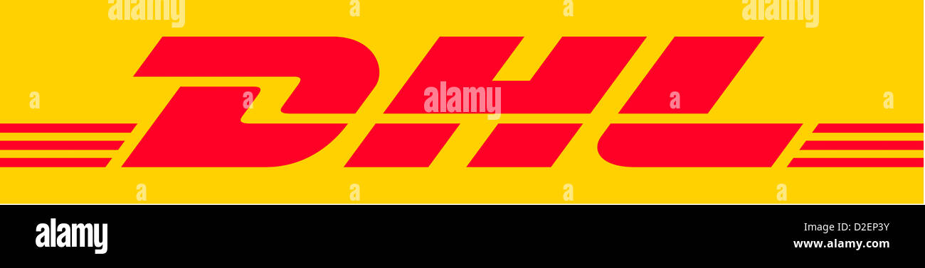 Logo de la société allemande de logistique DHL. Banque D'Images
