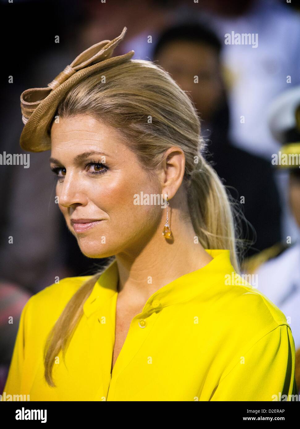 La princesse maxima des Pays-Bas visite le Brunei Shell siège à Seria, Brunei, 22 janvier 2013. La famille royale néerlandaise est sur un deux jours visite à Brunéi. Photo Photo : Patrick van Katwijk Pays-bas OUT Banque D'Images