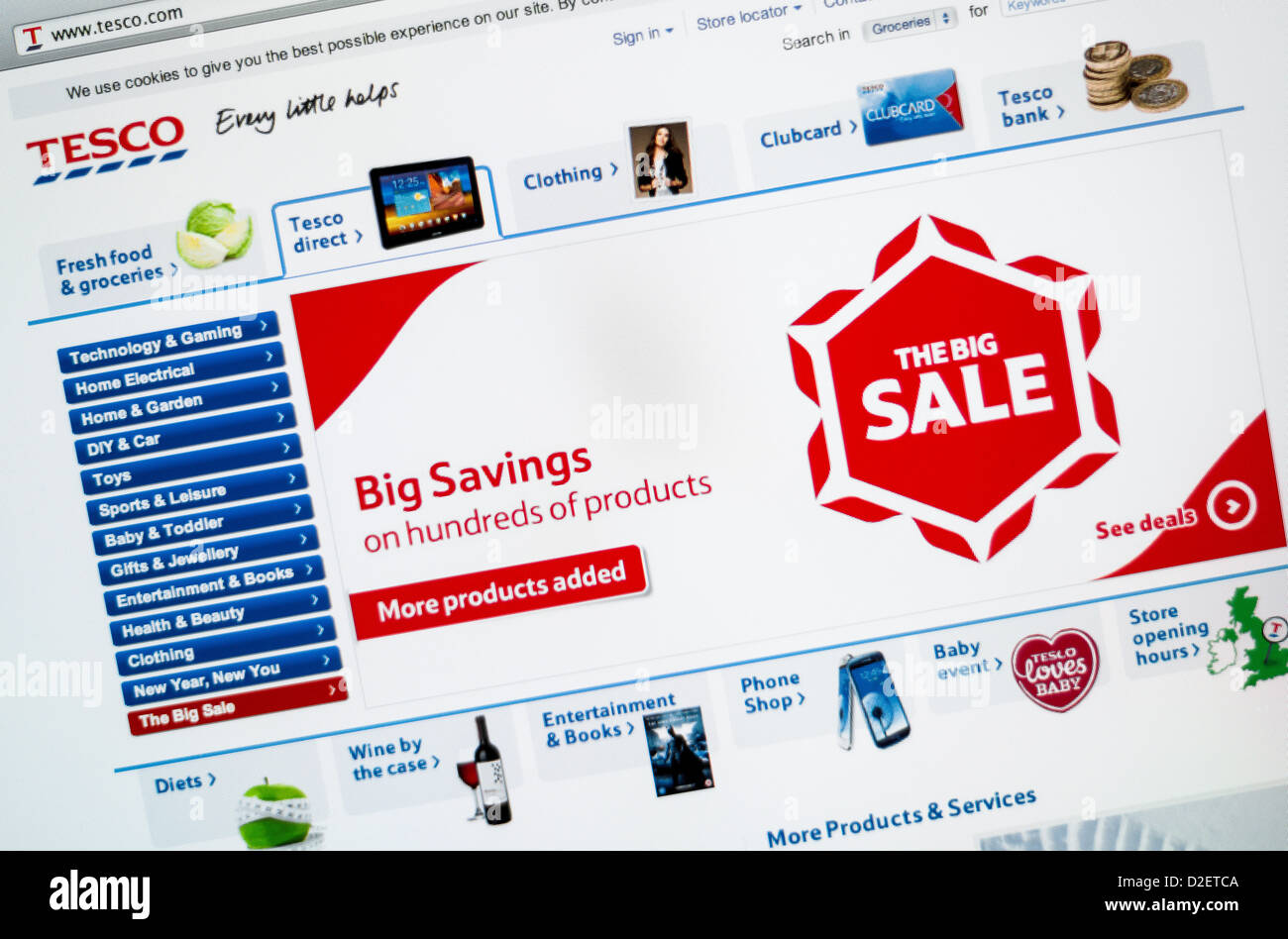 Logo et site web Tesco close up Banque D'Images