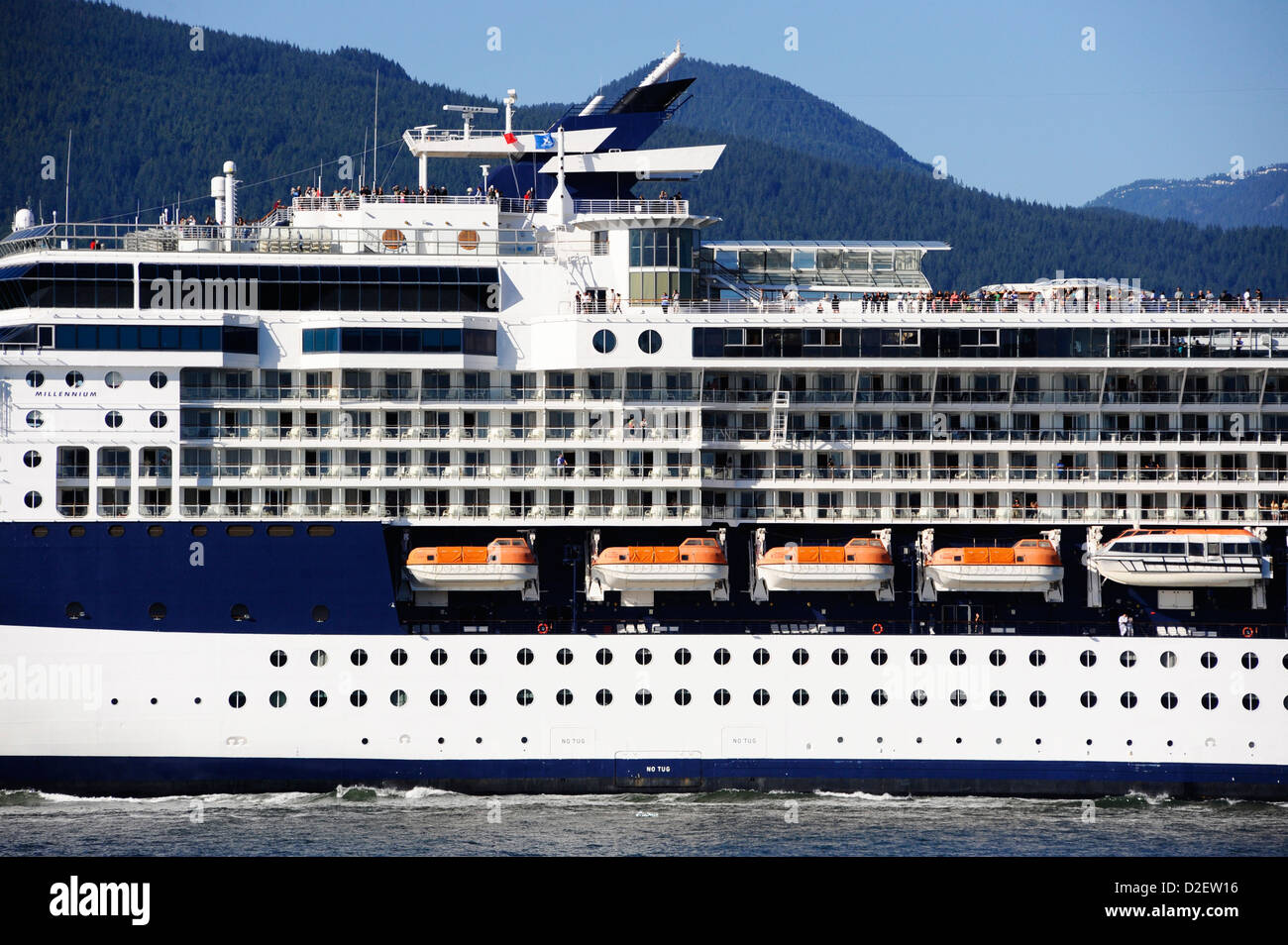 Celebrity Millennium de quitter Vancouver. Banque D'Images