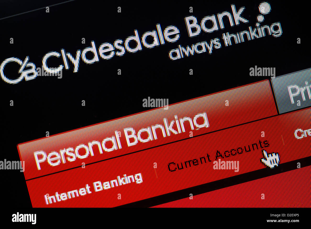 Clydesdale Bank logo et un nouveau site web close up Banque D'Images