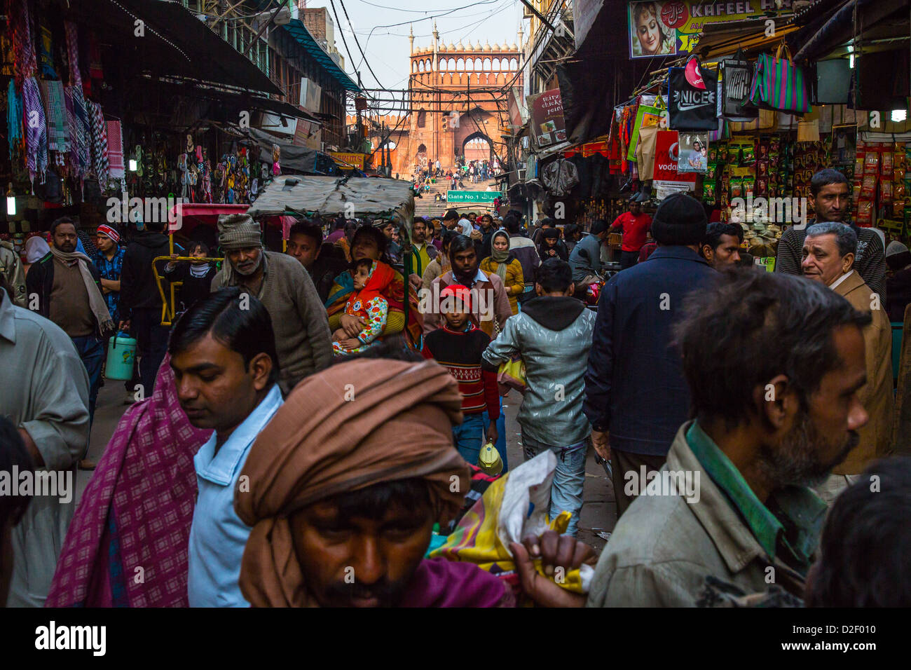 Ruelle de la vieille ville de Delhi, Inde Banque D'Images