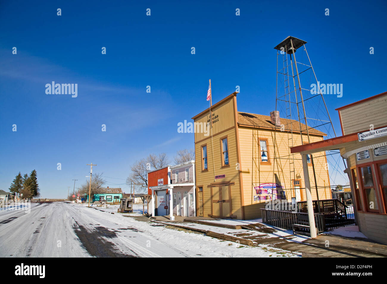 La rue principale de la ville fantôme de Shaniko, Oregon Banque D'Images