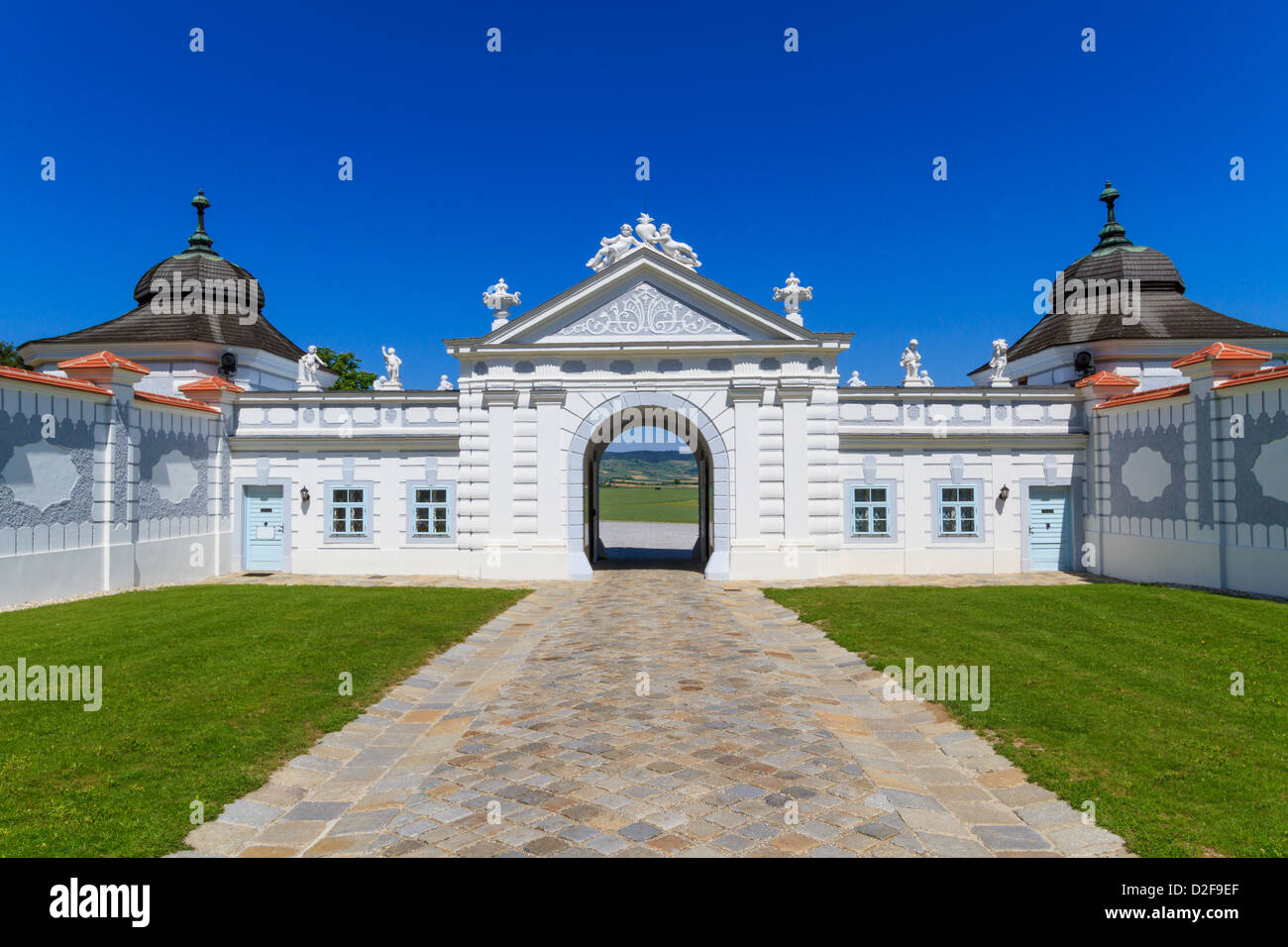 Portail baroque du monastère à Herzogenburg Autriche, Parc Banque D'Images