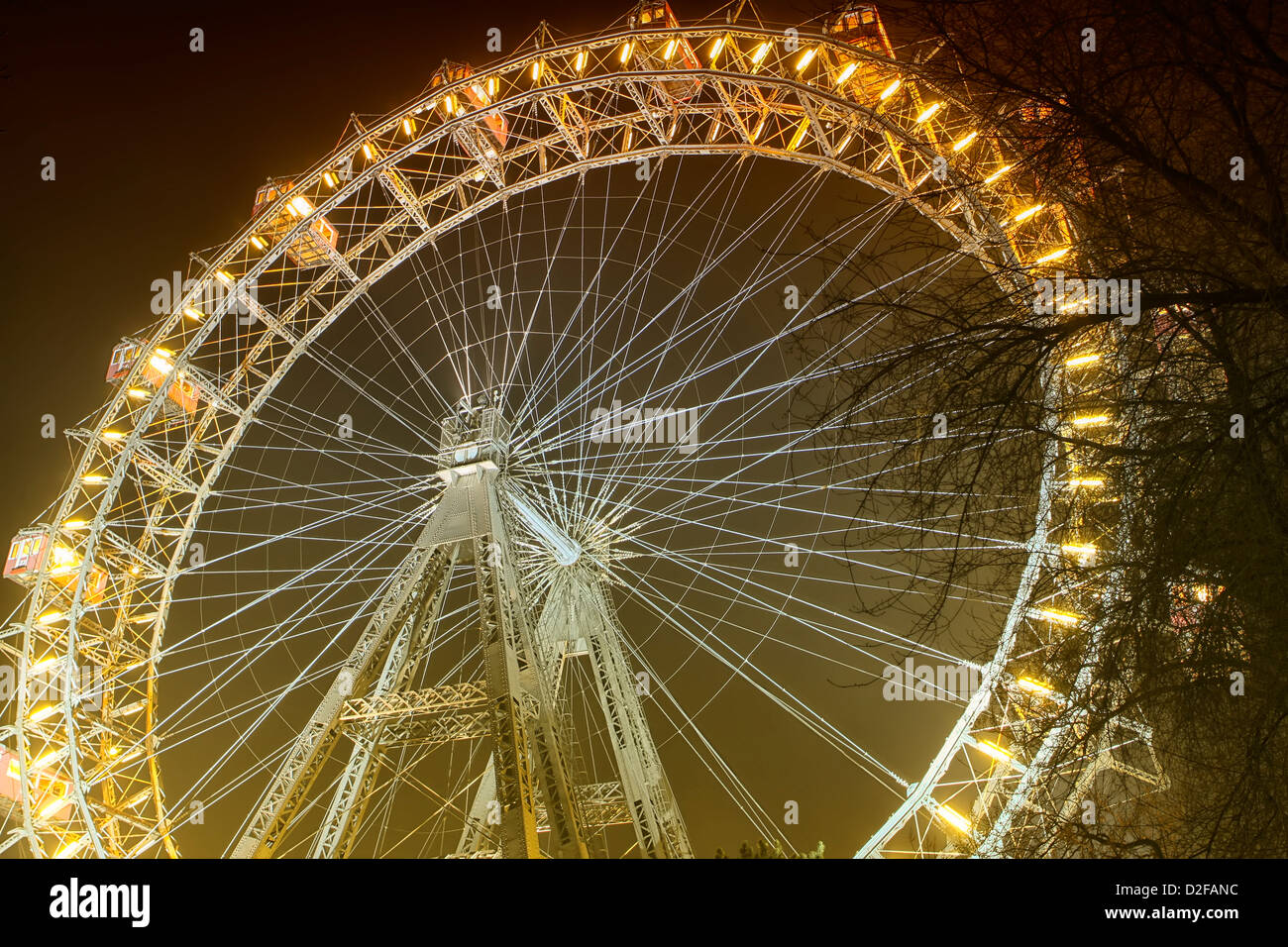 Grande Roue Riesenrad est de plus de 100 ans. Banque D'Images