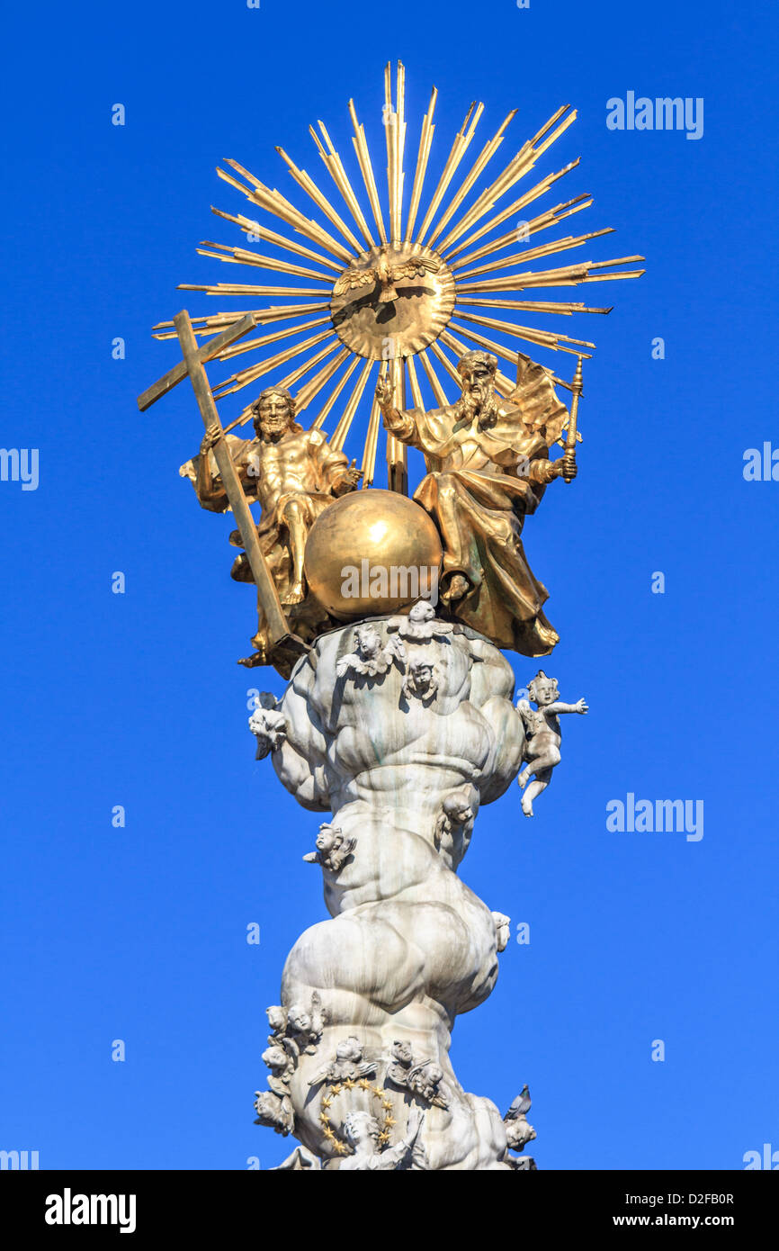 Célèbre Trinity Baroque / colonne de la peste sur la place principale de Linz (Hauptplatz), Autriche Banque D'Images