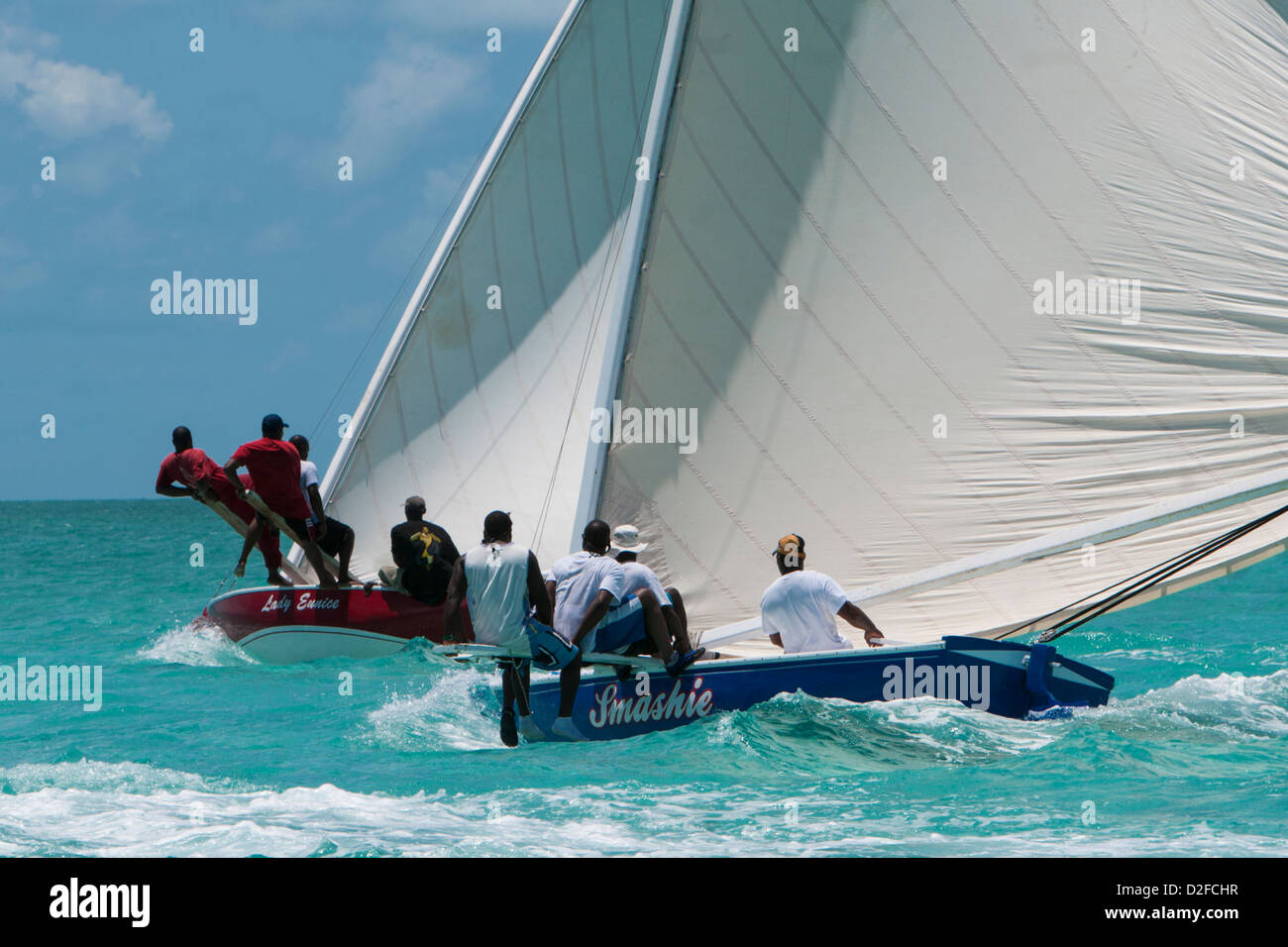Sloop course des Bahamas Banque D'Images