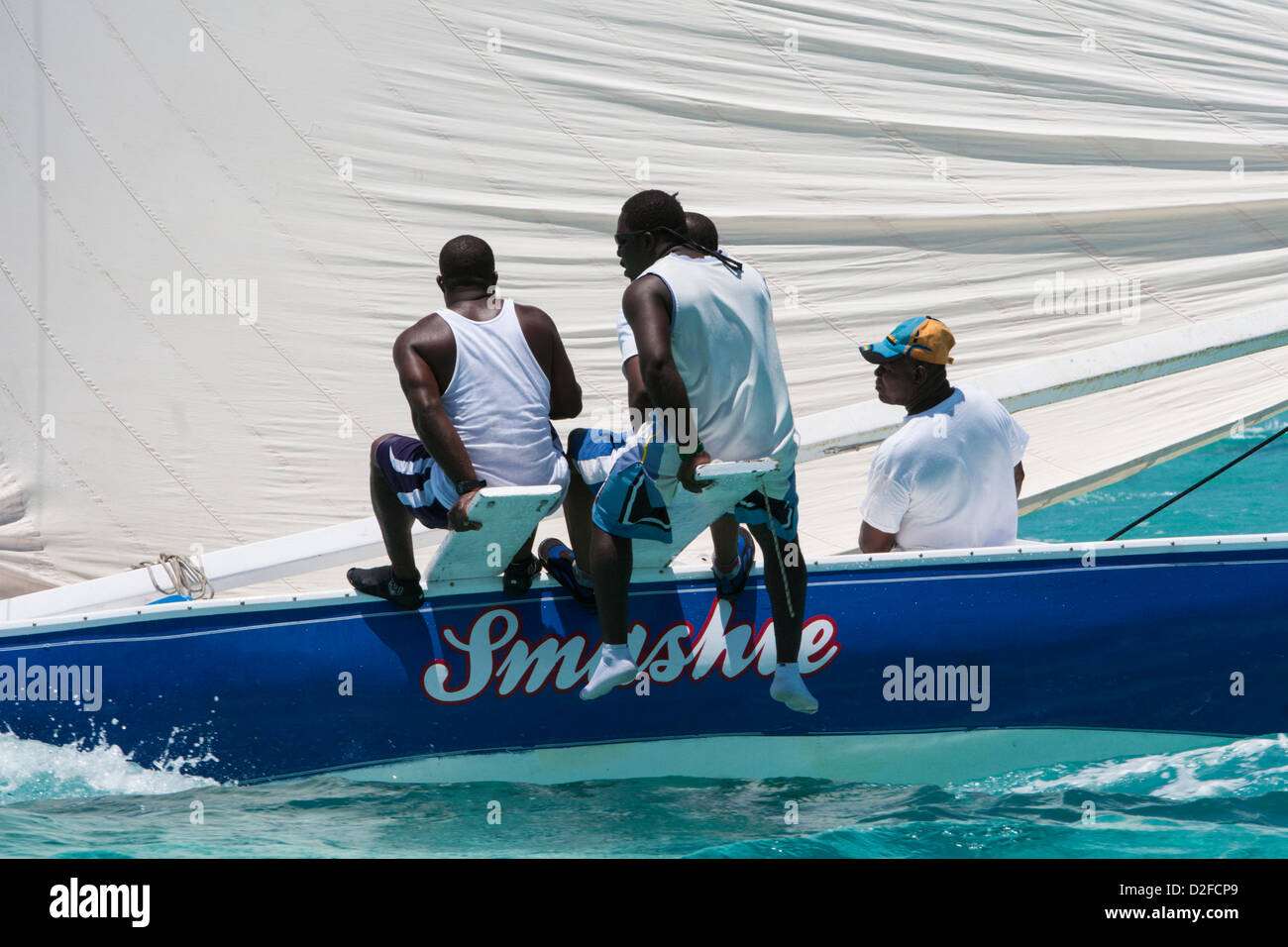 Sloop course des Bahamas Banque D'Images