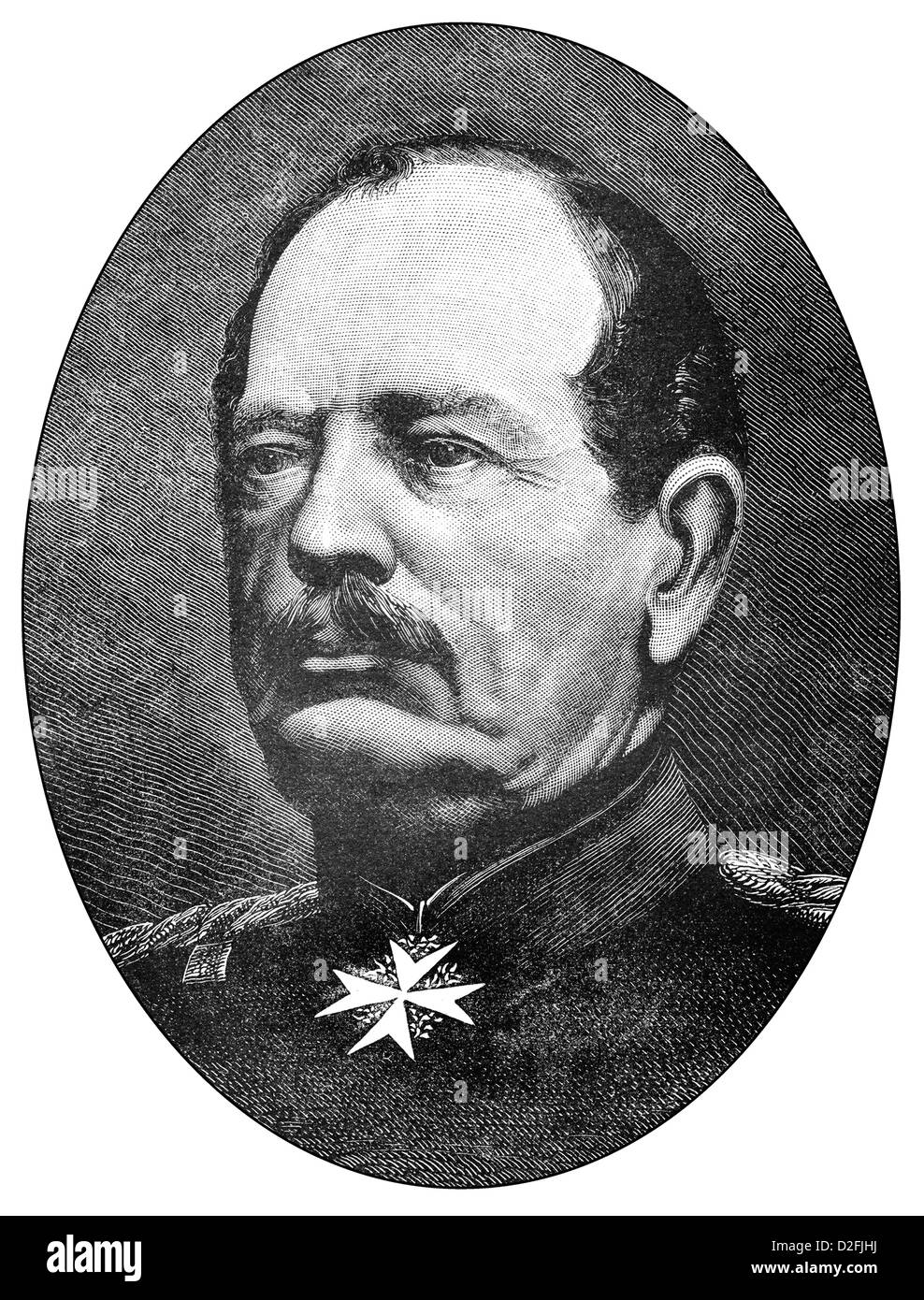 Karl Friedrich Wilhelm Leopold August Graf von Werder, 1808-1887, général prussien, guerre franco-prussienne de 1870-1871 Banque D'Images