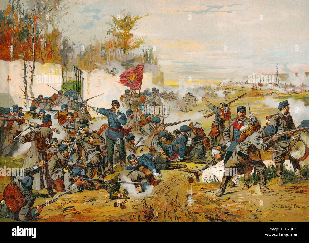 Bataille de Villiers ou Villiers-Champigny, 30.11.1870 durant le siège de Paris, guerre franco-allemande, 1870-1871 Banque D'Images