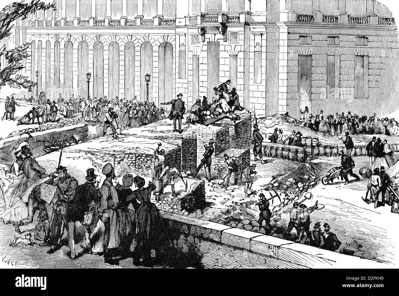 Des barricades de la Commune de Paris ou la Commune de Paris, 1871, rue Saint-Florentin, Paris, France, Europe, Banque D'Images