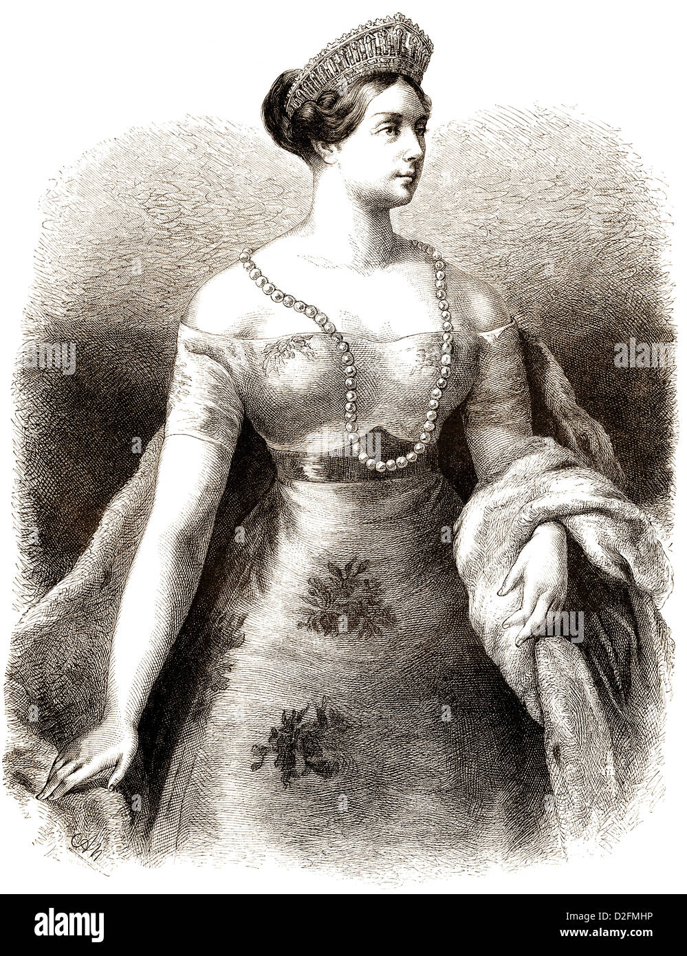 Luise Auguste Wilhelmine Amalie de Prusse, 1808-1870, princesse de Prusse, maison de Hohenzollern, Princesse des Pays-Bas Banque D'Images
