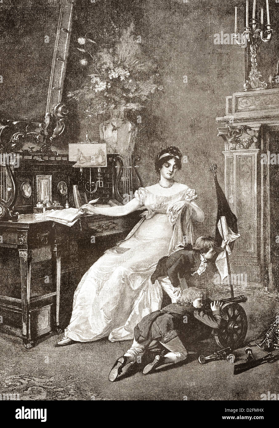 Luise Auguste Wilhelmine Amalie de Prusse, 1808 - 1870, Princesse de Prusse, Princes et Wilhelm Friedrich Wilhelm Banque D'Images