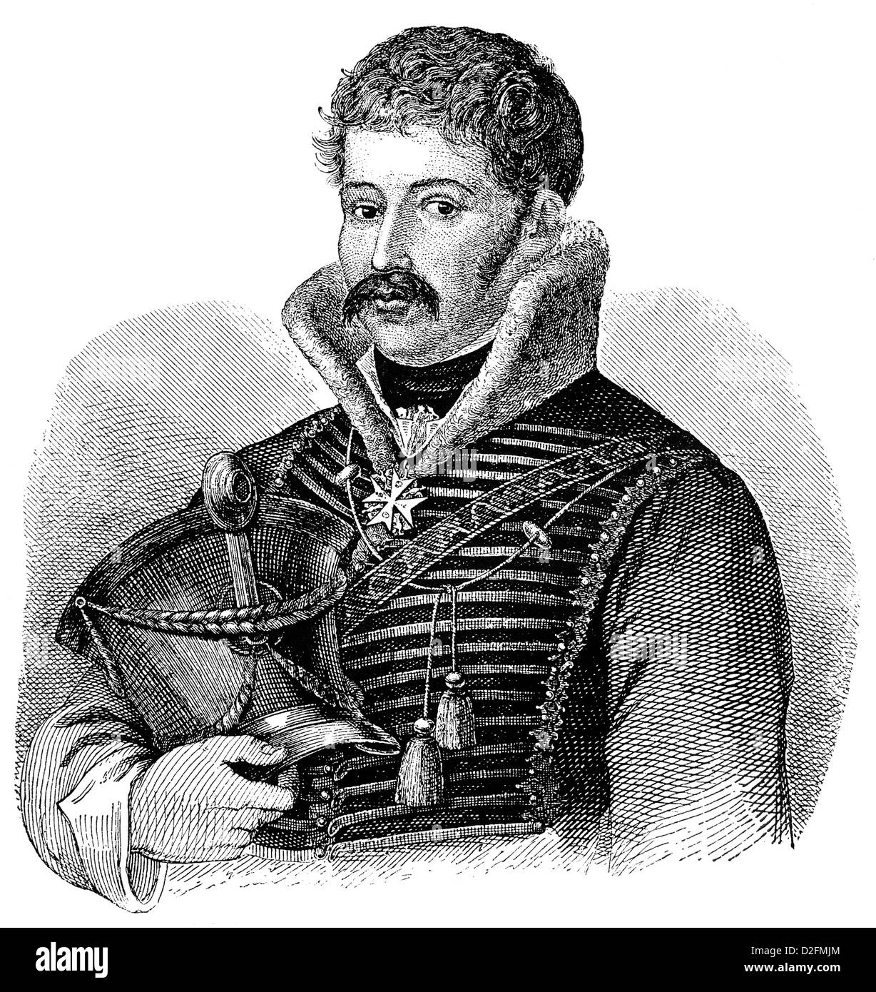 Ferdinand Baptista von Schill, 1776 - 1809, un officier prussien, La Guerre de la Cinquième Coalition ou guerre franco-autrichienne de 1809 Banque D'Images