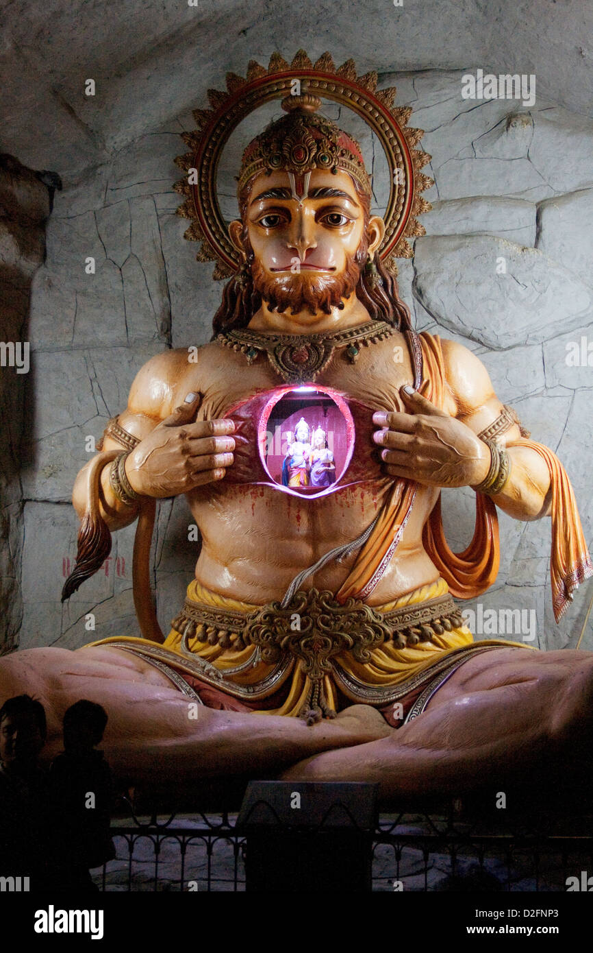 Hanuman Idol à Rishikesh. Banque D'Images