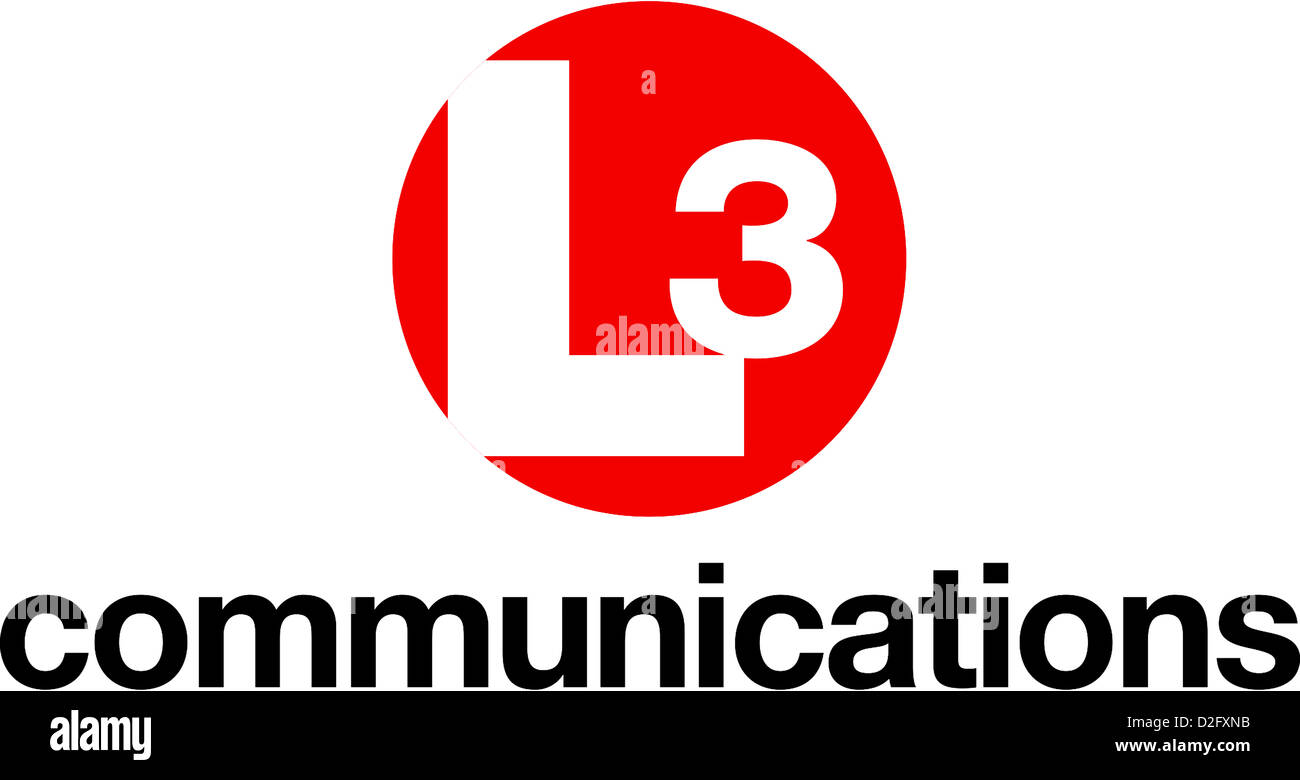 Logo de l'entreprise américaine L-3 Communications Corporation dont le siège est à New York. Banque D'Images