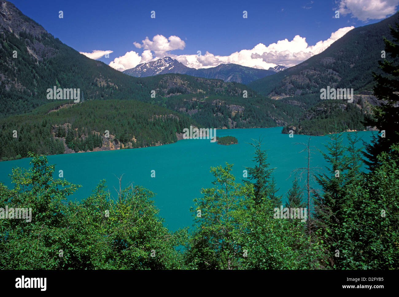 Diablo, le lac Ross Lake National Recreation Area, Cascade Mountains, North Carolina, United States, Amérique du Nord Banque D'Images