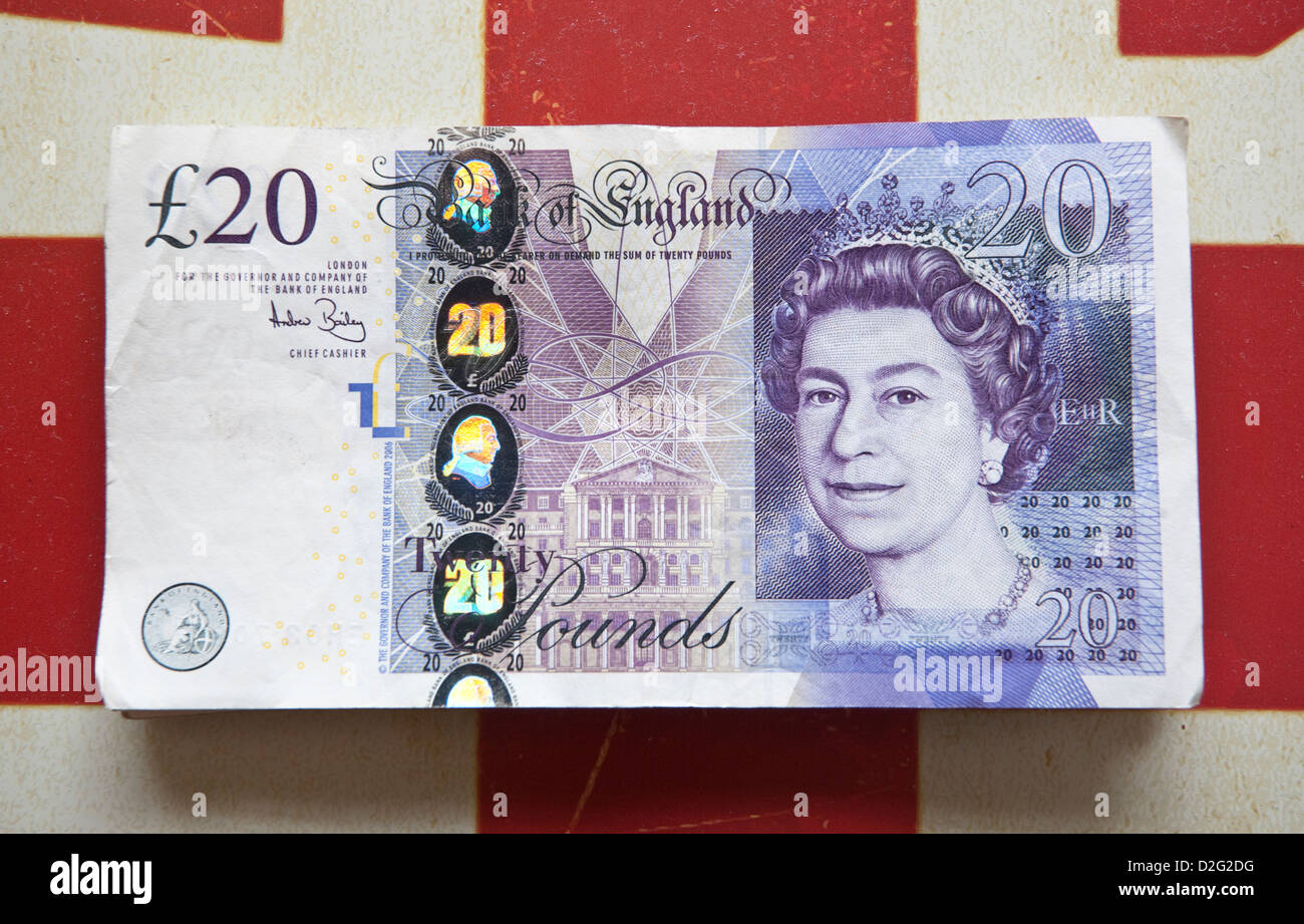 billet de banque £20 livres sterling Banque D'Images