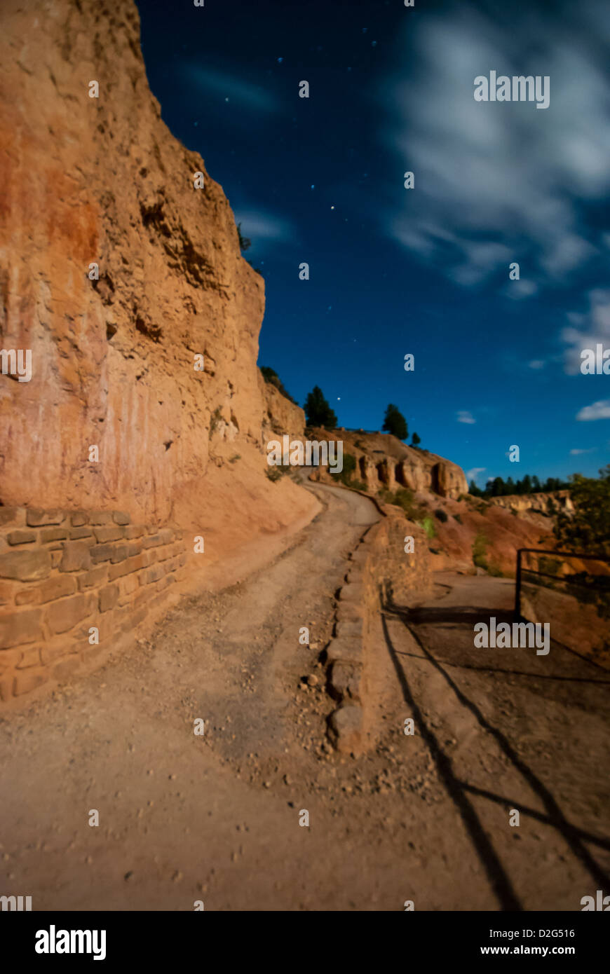 Image paysage panoramique à partir de l'aride au sud-ouest des États-Unis dans la nuit Banque D'Images