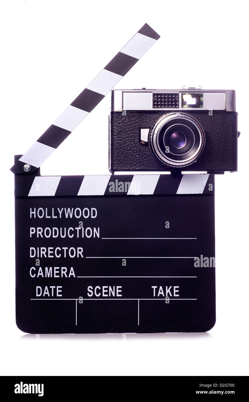 Classique du film movie clapper board silhouette studio Banque D'Images