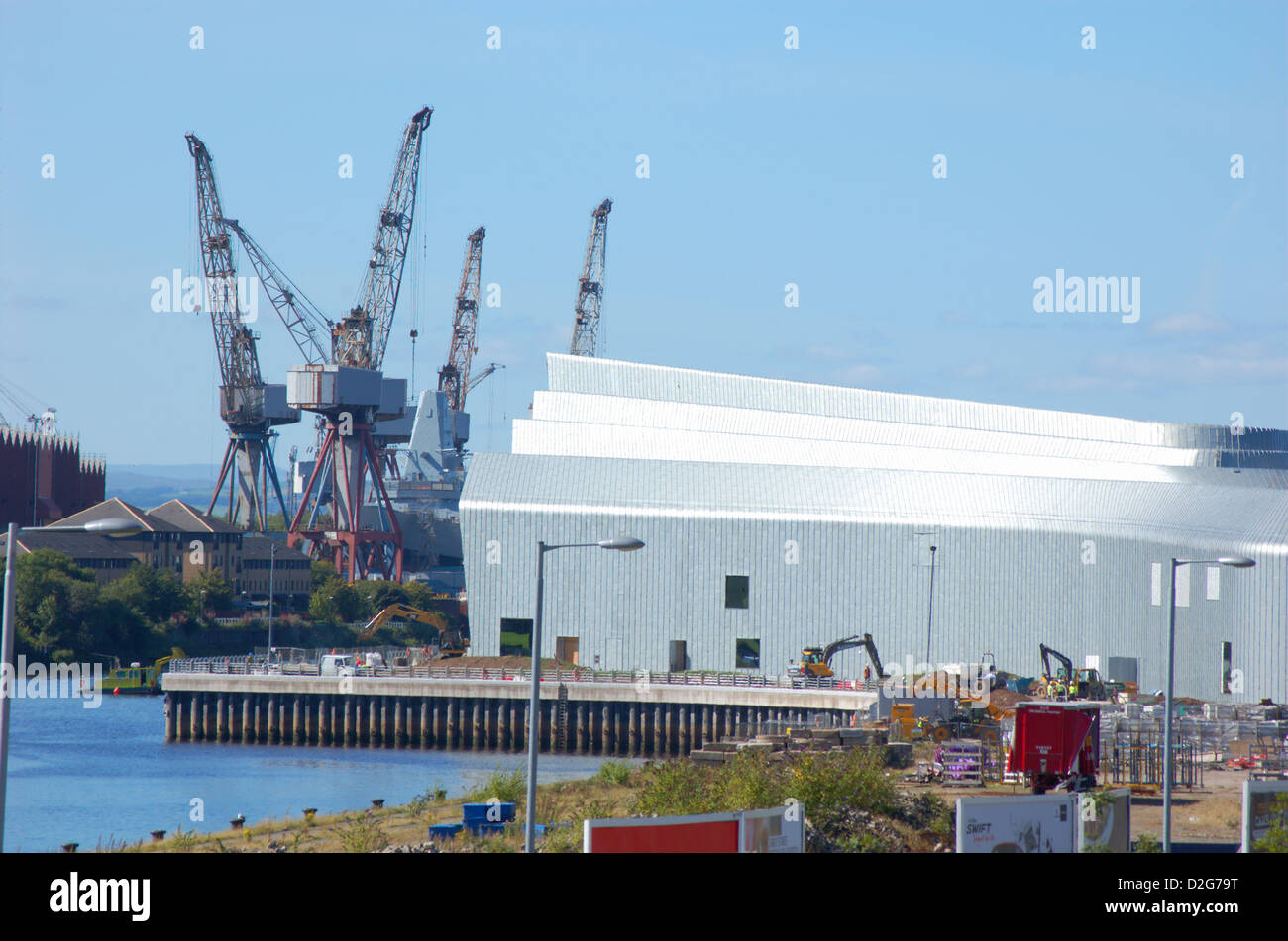 Nouveau bâtiment du musée des transports et des grues à Govan shipyard à Glasgow, Ecosse Banque D'Images