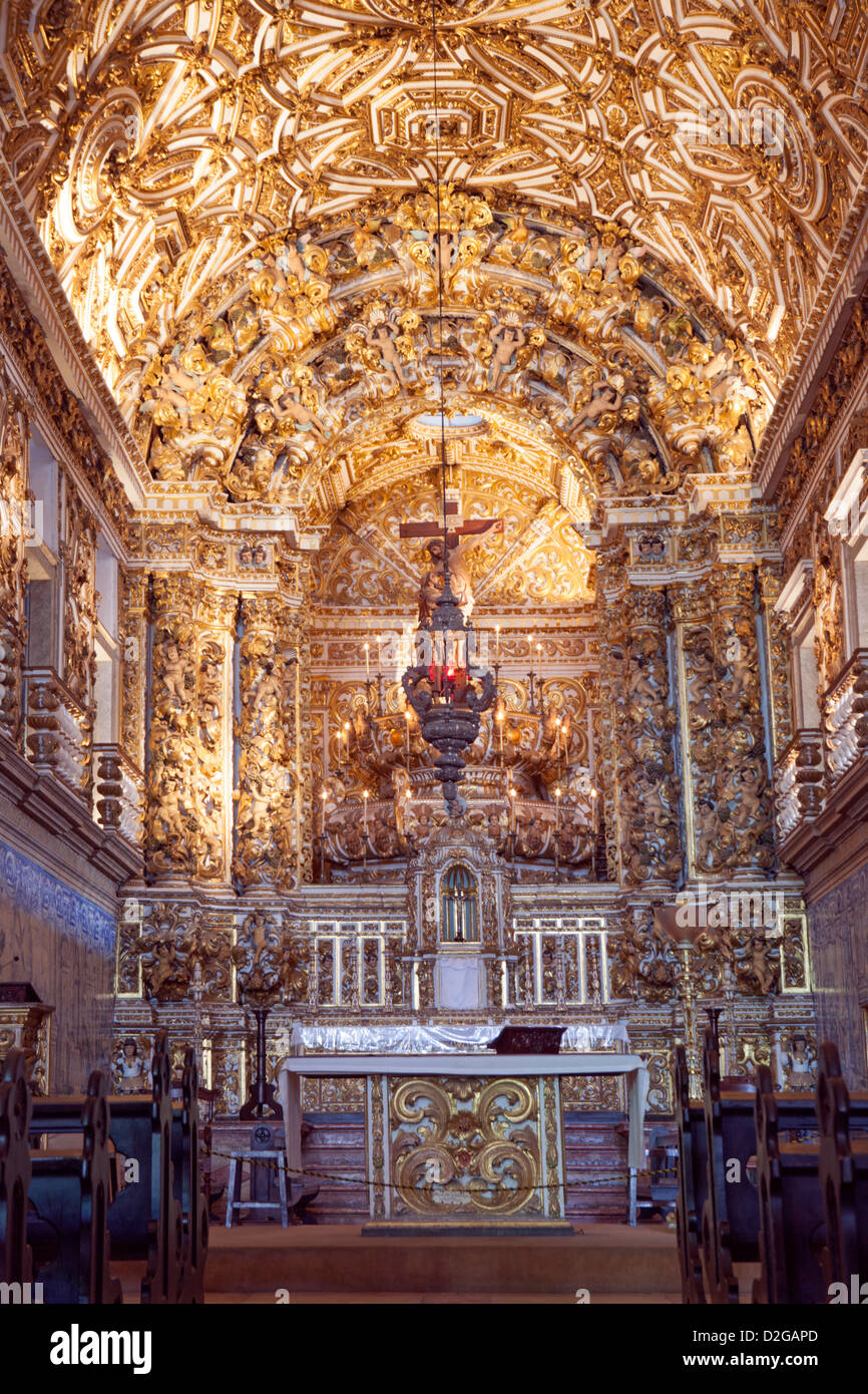 L'intérieur de l'église São Francisco à Salvador Banque D'Images