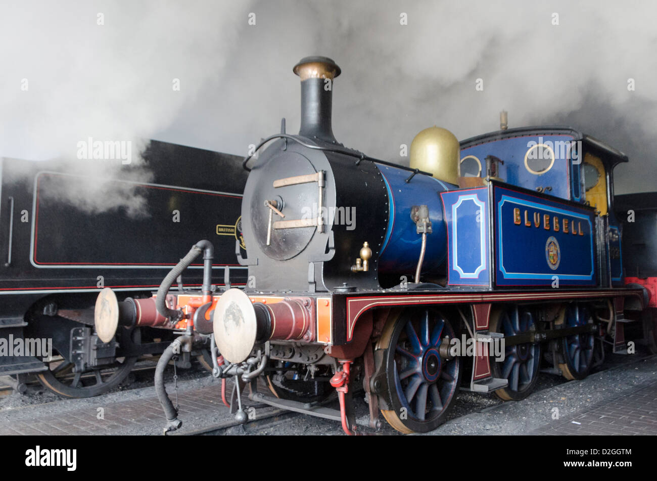 SECR Wainwright P class, No.323' 'Bluebell steam engine en hangar à Bluebell Railway, Sheffield Park, près de Uckfield, East Sussex Banque D'Images