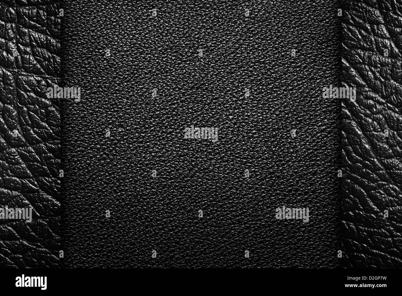 Les textures de cuir noir pour le fond, la composition avec des marges Banque D'Images