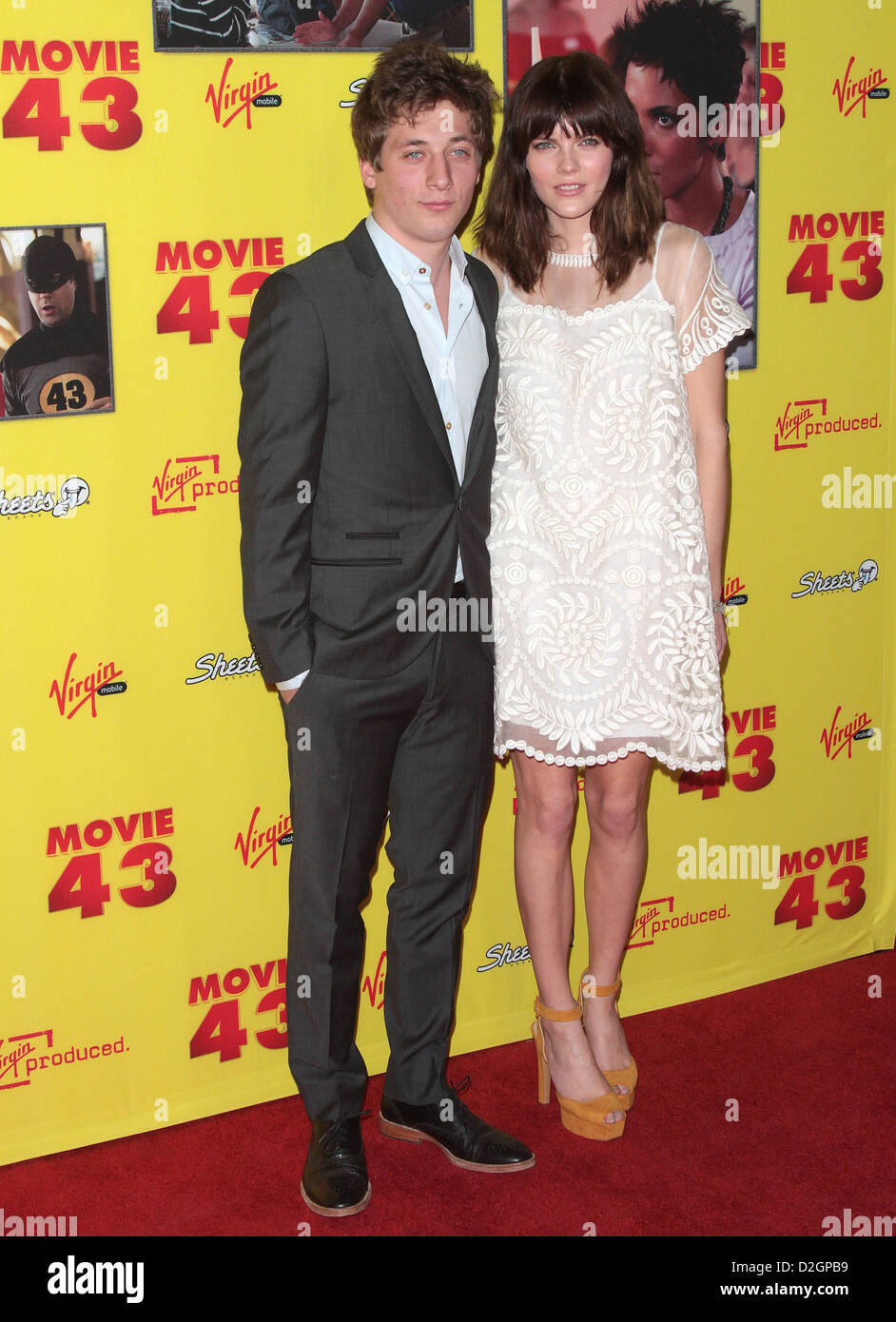 JEREMY ALLEN WHITE PREMIÈRE DE FILM 43 LOS ANGELES CALIFORNIA USA 23 janvier 2013 Banque D'Images