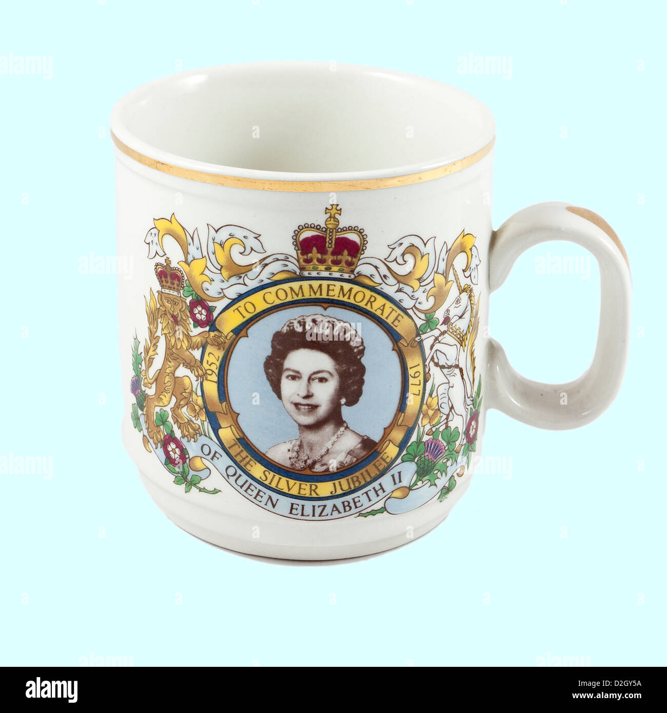 Mug du jubilé de la reine Elizabeth II 1977 Banque D'Images