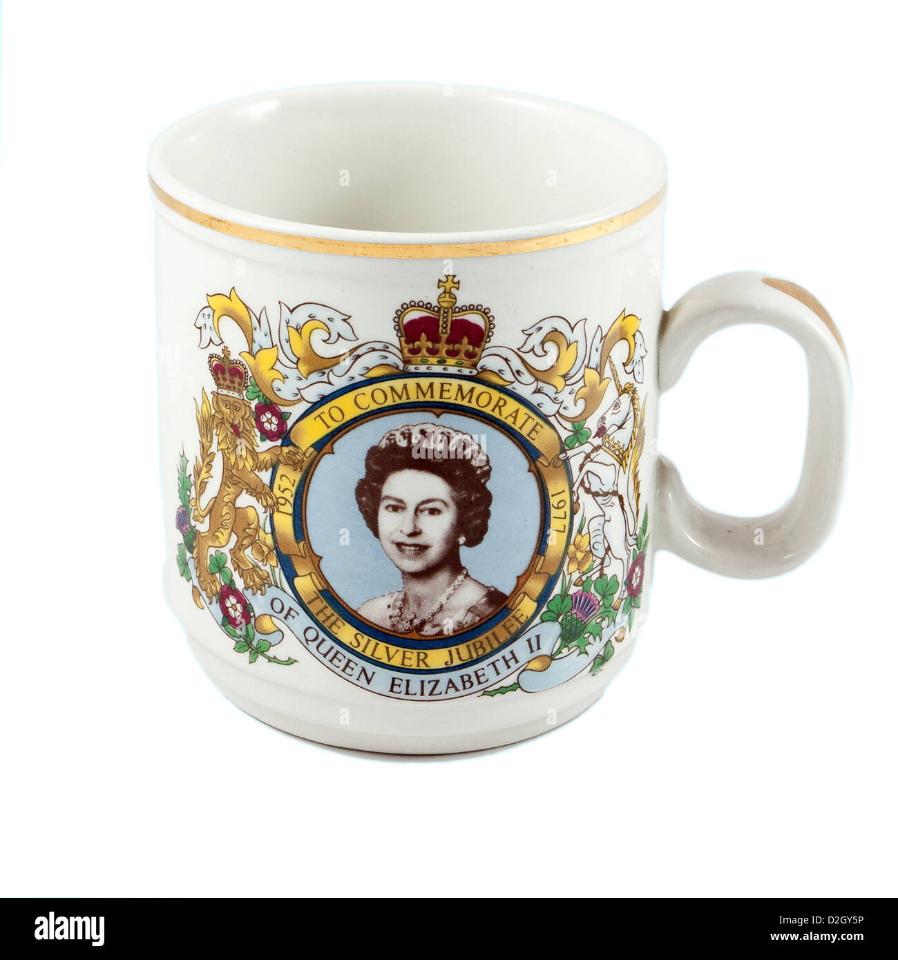Mug du jubilé de la reine Elizabeth II 1977 Banque D'Images