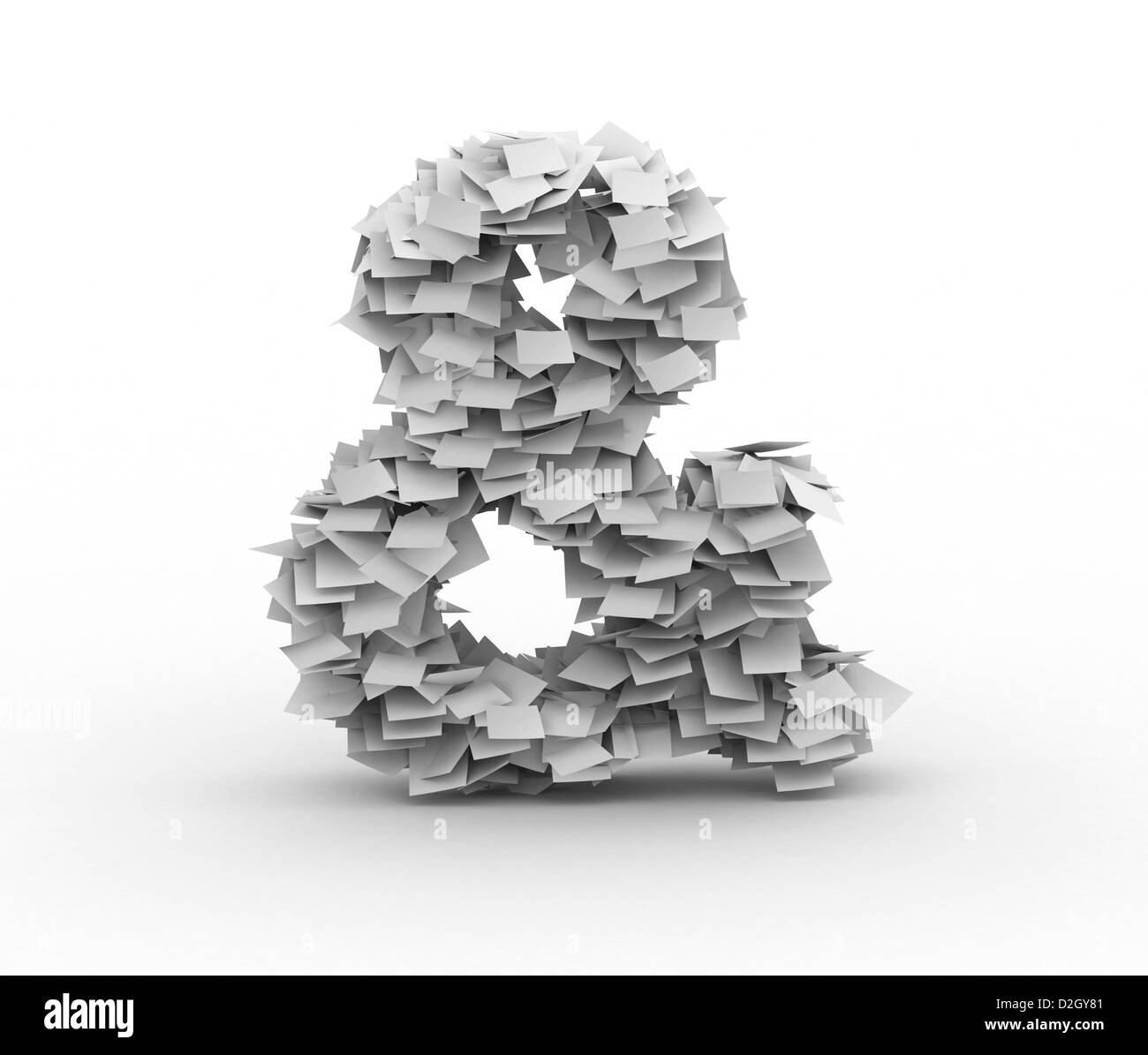 Maked alphabet à partir de feuilles de papier dans la pile Banque D'Images
