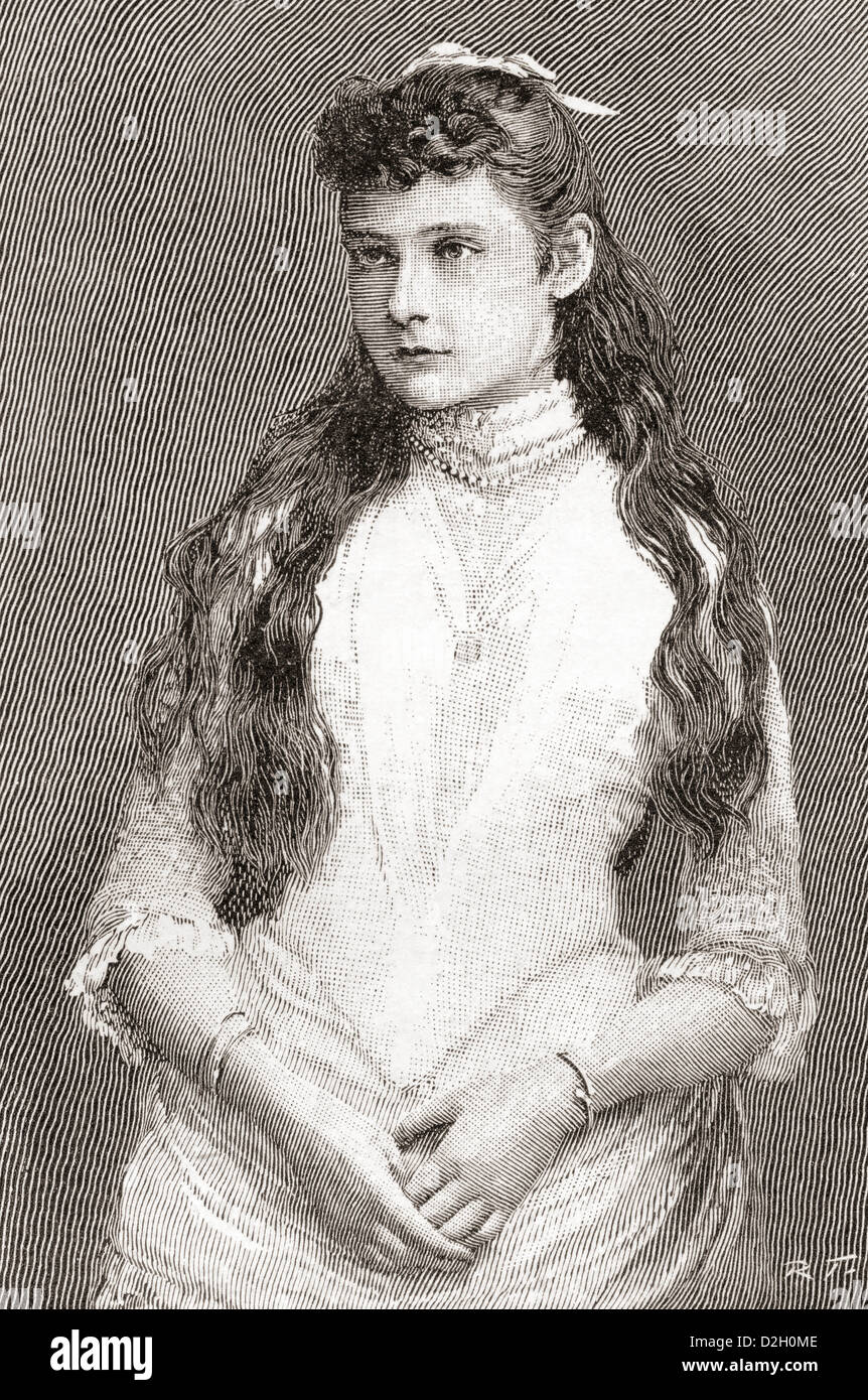 Alix de Hesse et Rhin plus tard Alexandra Feodorovna, 1872 - 1918. Vu ici âgée de 14 ans. Banque D'Images