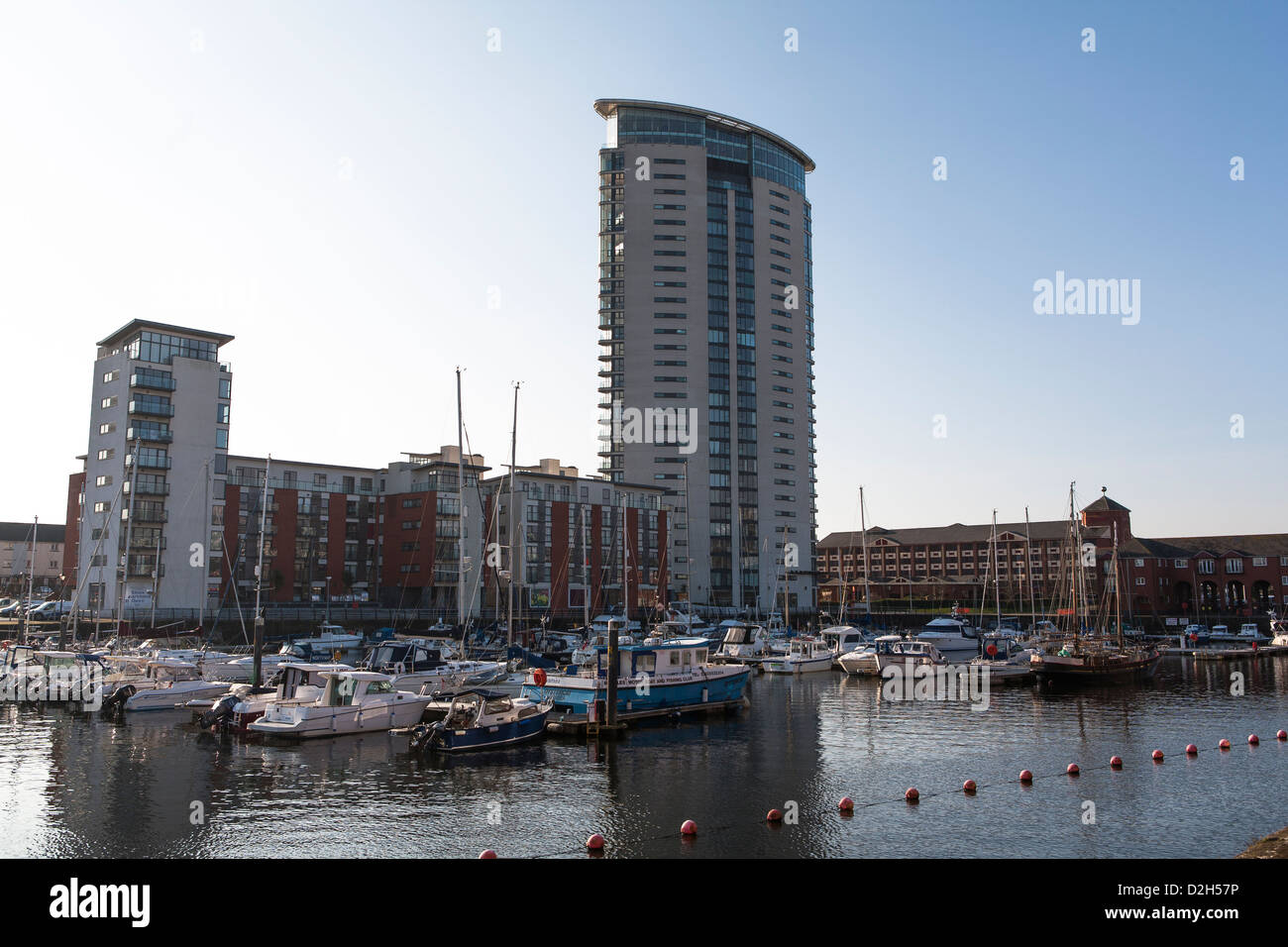 Meridian Tower dans Swansea Marina, West Glamorgan, Pays de Galles. Banque D'Images