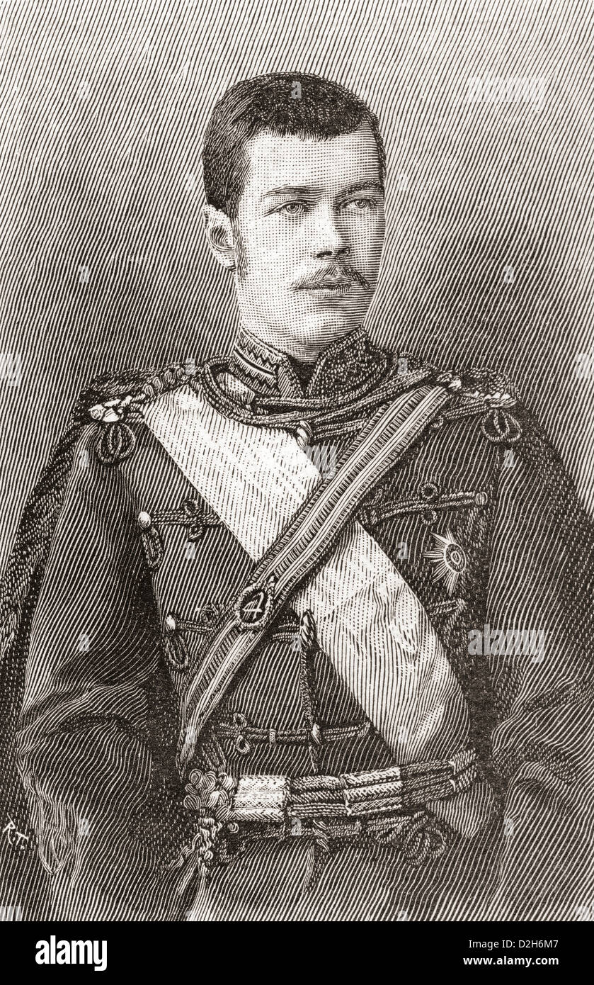 Nicolas II, 1868 - 1918. Vu ici 23 ans. Dernier Empereur de Russie, Grand-duc de Finlande, et Roi de Pologne en titre. Banque D'Images
