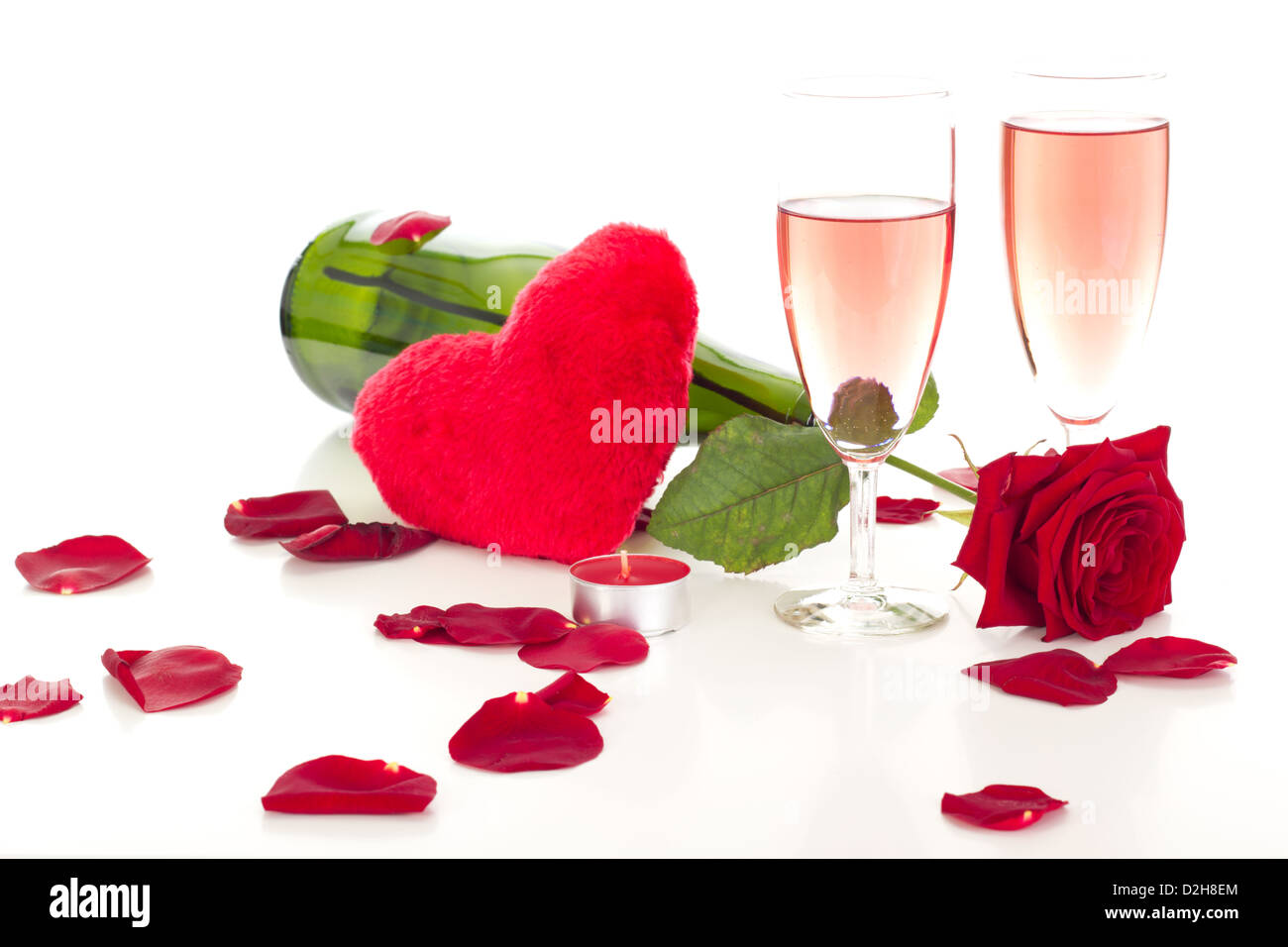 La préparation d'un dîner romantique Banque D'Images