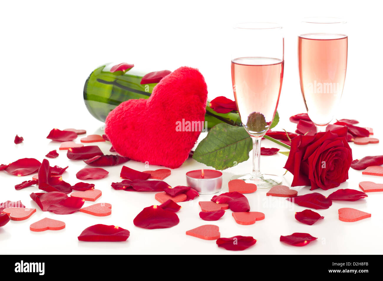 La préparation d'un dîner romantique Banque D'Images