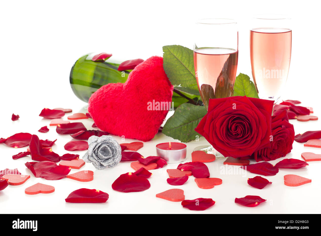 La préparation d'un dîner romantique Banque D'Images