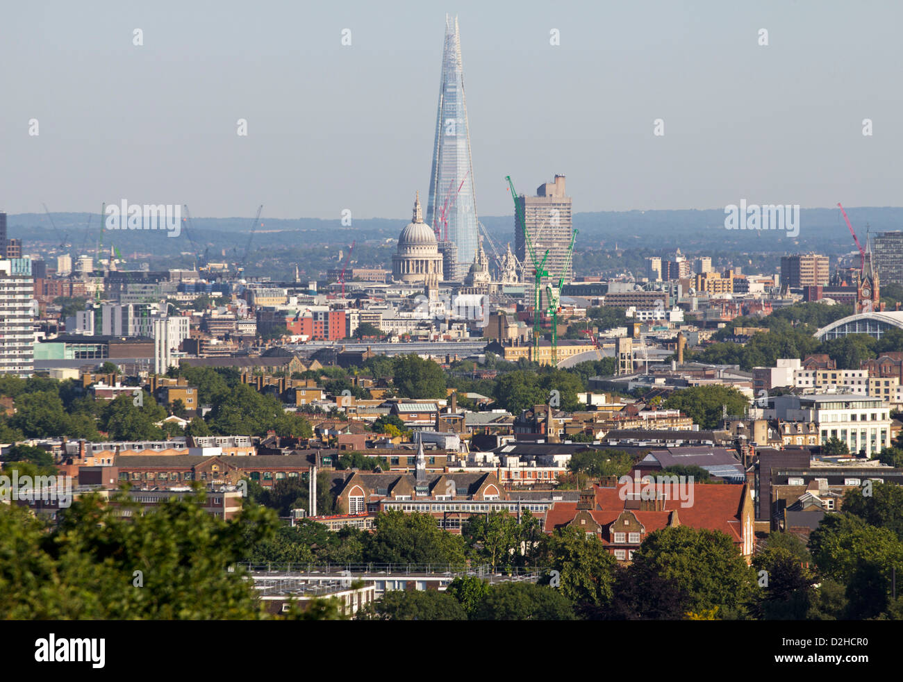 Vue sur le Nord de Londres à partir de la colline du Parlement. Banque D'Images