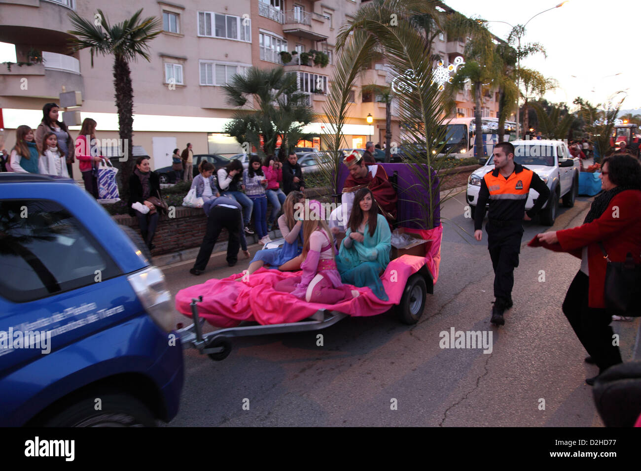 La magie trois rois carnival au 5e janvier 2013 à Marbella, Andalousie, Espagne Banque D'Images