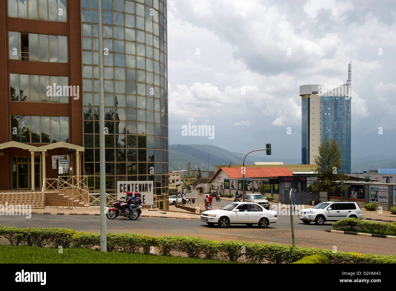 Maison centenaire et la ville de Kigali, Kigali, Rwanda Banque D'Images