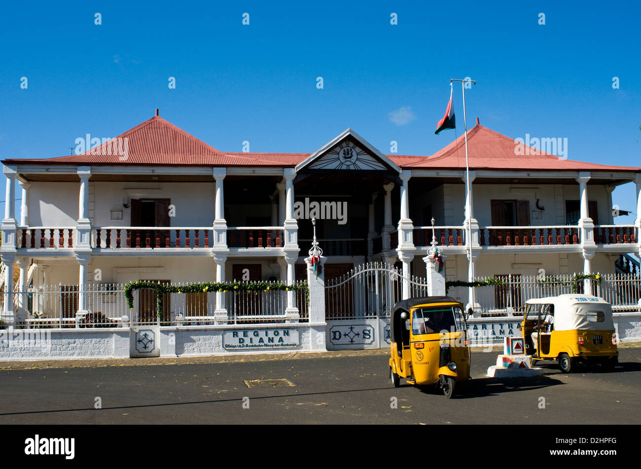 Architecture coloniale française, Diego Suarez (Antsiranana), Madagascar Banque D'Images